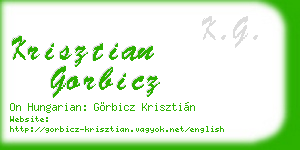 krisztian gorbicz business card